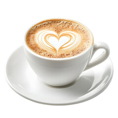 Elegant Surreal Cappuccino with Intricate Heart Shape - Stock Photo