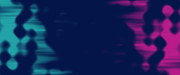 Vector halftone smoke effect. Vibrant abstract background. Retro 80's style colors and textures.
