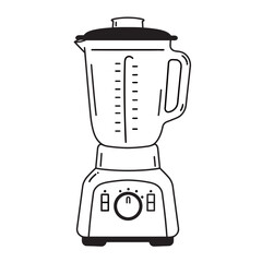 black and white silhouette vector blender on white background