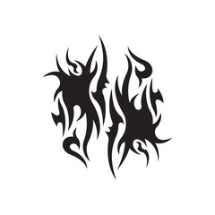 Neo Tribal Elements design . Y2K Tattoo Icons. Vector Gothic