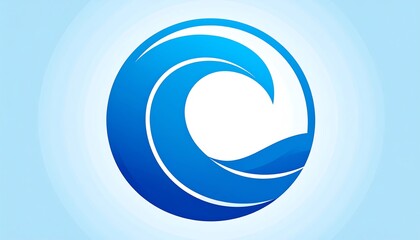 Blue wave circle graphic design