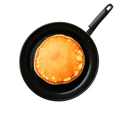 Delicious Golden Old-Fashioned Pancakes on Black Non-Stick Surface