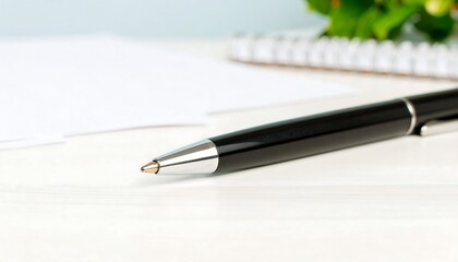 Black pen on white surface