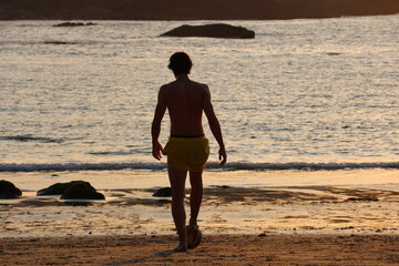 walking on the beach
