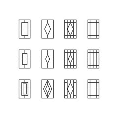 Art Deco seamless element in minimal linear style. Vector geometric shape with square. Modern graphic design elements.