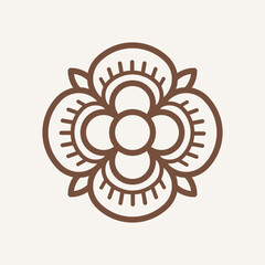 Flower circle emblem. Geometric logo. Modern abstract linear compositions.