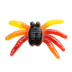 Creepy Halloween Gummy Spider Isolated on White Background for Designs and Projects