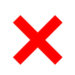 Obraz premium Wrong Icon Red Cross Mark PNG – Error X Symbol Illustration – Isolated on Transparent Background PNG for UI/UX and Graphic Design