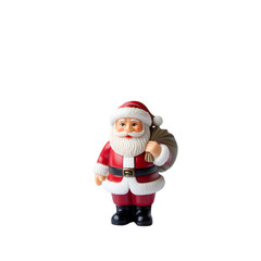 Miniature Santa Claus Figure with Gift Bag Father Christmas