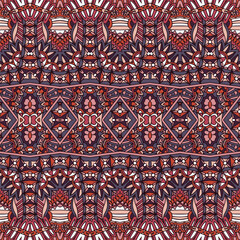 Vector seamless pattern intricate abstract folk Colorful ethnic geometric psychedelic print