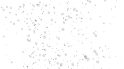 An abstract image showing many small circles floating in the air. The circles vary in size and darkness transparent background
