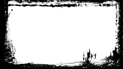 A grunge style border around an empty area, perfect for adding text or another image. The border appears to be painted or splattered, creating a distressed and textured look. transparent background