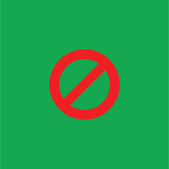 Forbidden Sign: A bold red prohibition sign, a universally recognized symbol, prominently displayed against a vibrant green backdrop. Evokes strong messages about boundaries and rules.
