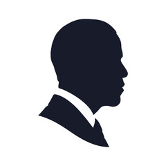 Head profile silhouettes of people, including a male and female, as a vector illustration