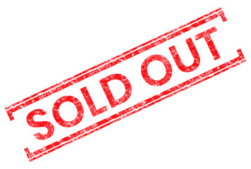 Letter sold out stamp red element transparent png file