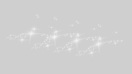 A beautiful display of bright, shimmering stars against a light background transparent background