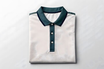 Folded Mockup White Polo Shirt with Teal Collar t-shirt collared shirt