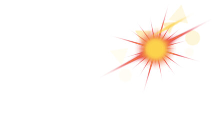 A bright burst of light, perfect for conveying energy and excitement. The orange and yellow rays emanate from a central point, suggesting a source of intense illumination transparent background