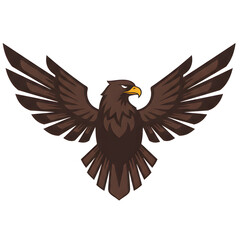 Obraz premium Majestic Brown Eagle Emblem with Spread Wings