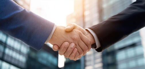 The handshake symbolizing partnership and collaboration in a corporate environment.