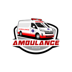 ambulance emergency vehicle medical transport vector logo © MadeDirgaPepe