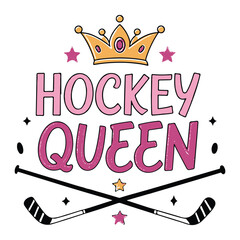 Hockey Queen Rule the Ice pink t-shirt deisgn