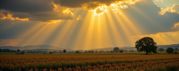 targeted rain from luminous enchanted clouds hovering above fields producing precise soil moisture enhancing crop growth and supporting sustainable rural agriculture