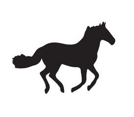 Dynamic Black Horse Running Illustration