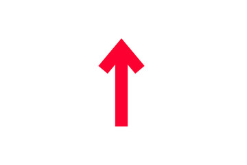 red arrow on white background