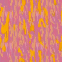 A vibrant seamless pattern with abstract, painterly brushstrokes in multi-colored shades of yellow, orange, red, green, blue, and other hues, creating a dynamic and lively design.