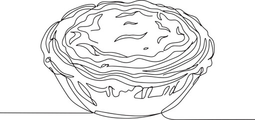 Minimalist Line Art Depicting Portuguese Pastel de Nata Pastry D