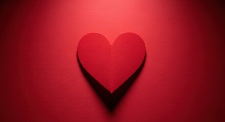 Minimalist Red Heart on Textured Background, Valentine's Day Concept