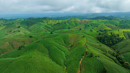 beautiful mountain in rain season
