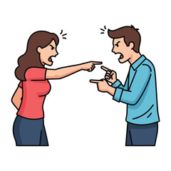 Conflict and Disagreement: A depiction of two individuals locked in a heated disagreement, their expressions and gestures conveying the intensity of the situation. 