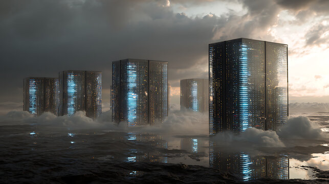  A futuristic vision of network servers with holographic displays (1)