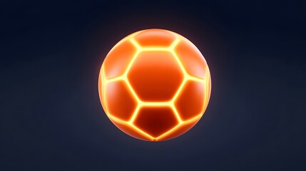 Fototapeta premium Glowing geometric sphere with hexagonal pattern