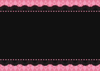 横長レース&times;蝶&ダイヤ柄(ピンク)