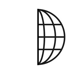 Vector art illustration of the right half of an abstract globe