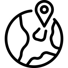 Planet Earth with Marker Icon
