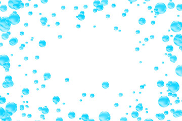 Cute yellow, gold glowing scattered particles isolated on transparent background. Cute iridescent round dots decoration, carbonated water fizz, floating soda bubbles splash.