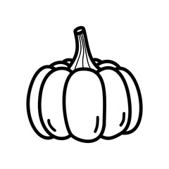 Pumpkin vector icon with hand drawn design style for Halloween element