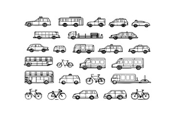 transportation icons set