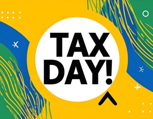 Tax Day poster in Brazilian colors