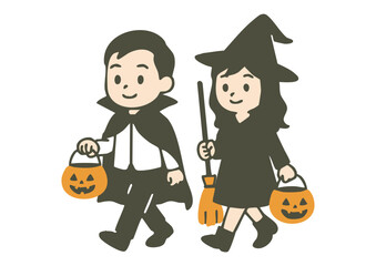 ハロウィンを楽しむ子どもたち