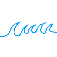 One line drawing sea wave
