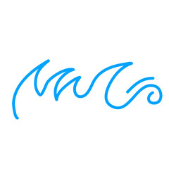 One line drawing sea wave