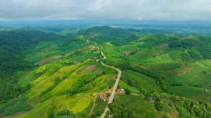 beautiful mountain in rain season