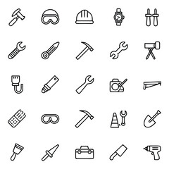 Collection of essential tools and safety equipment for construction and DIY projects