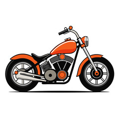 red motorcycle on white background vector illustration