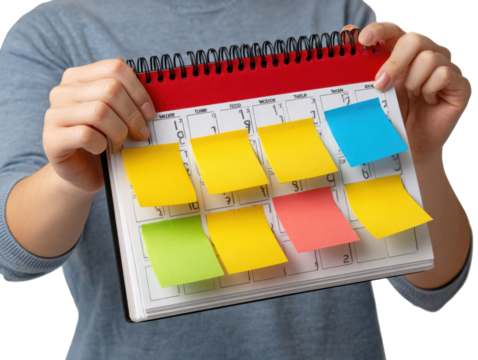 hand holding a stack of books